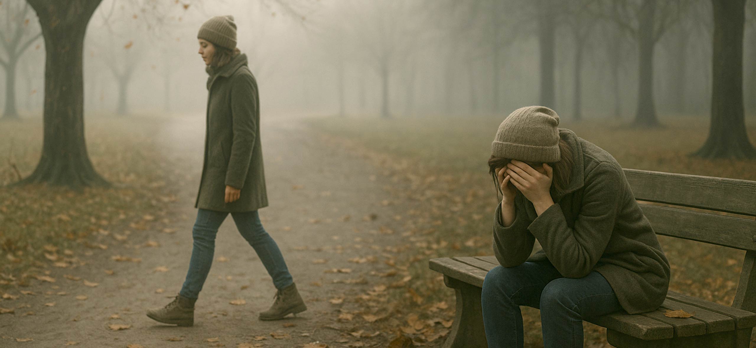 Symbolbild für November-Blues und Burn-out mit herbstlicher, melancholischer Stimmung