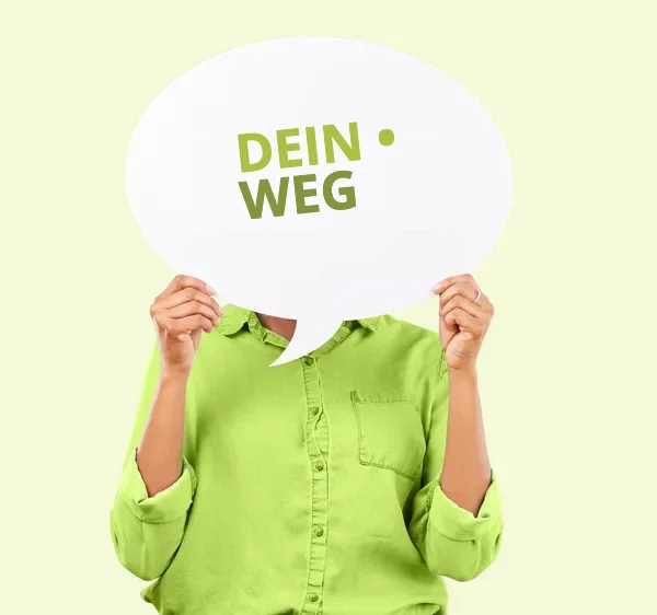 Sprechblase mit „Dein Weg“ – Workshop „Dein Weg in die eigene Praxis“